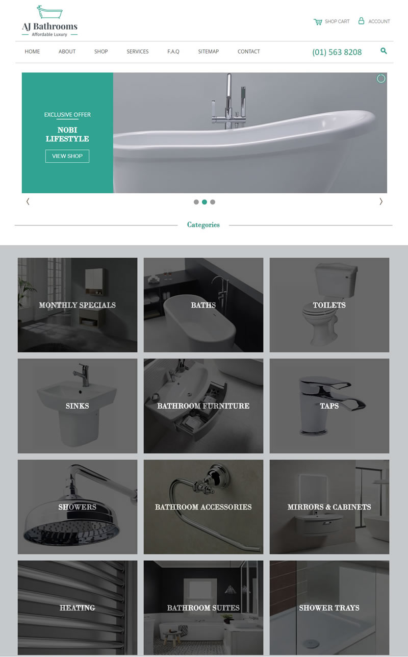 ajbathrooms web design graphic
